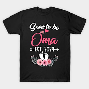 Soon To Be Oma Est 2024 Mothers Day First Time Oma T-Shirt